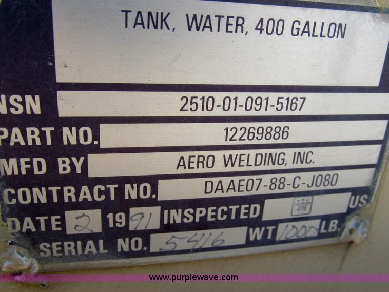 image for item B2794 400 gallon portable water tank