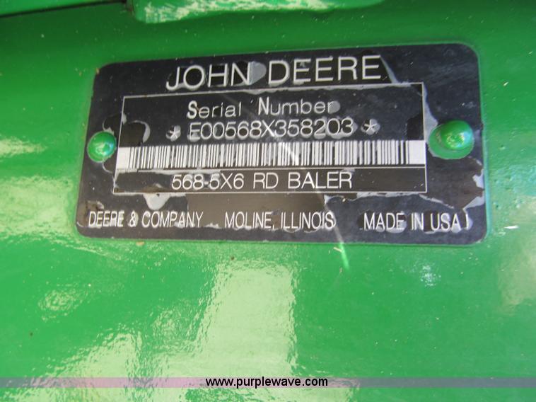 image for item F5504 2009 John Deere 568 round baler