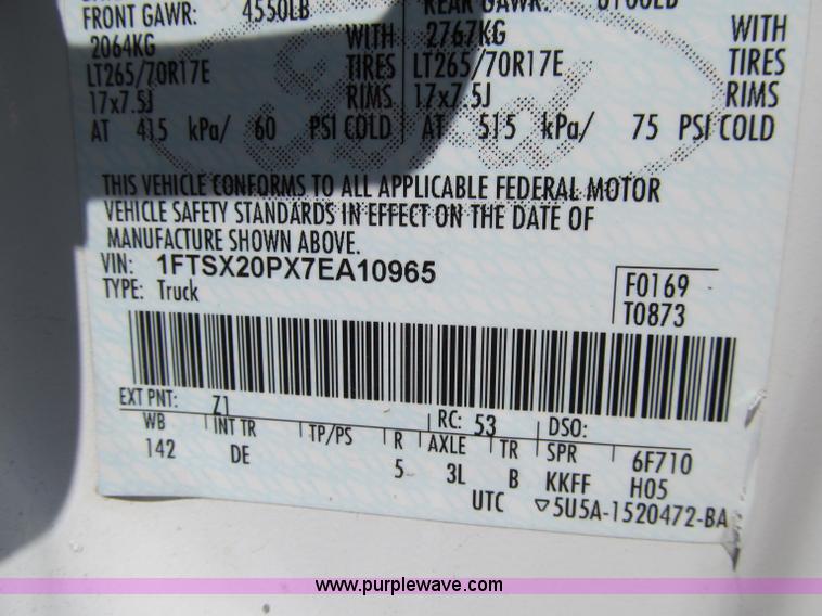 image for item A8435 2007 Ford F250 XLT Super Duty SuperCab pickup truck