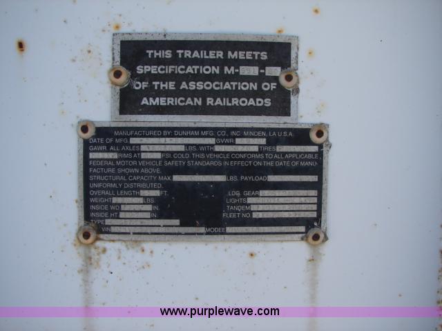 image for item B1458 1984 Dunham 45' storage semi trailer