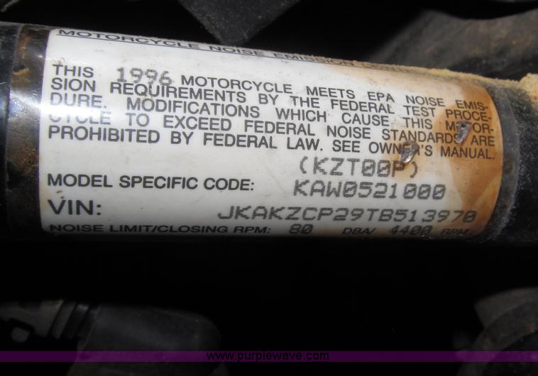 image for item B5168 1996 Kawasaki 1000 motorcycle