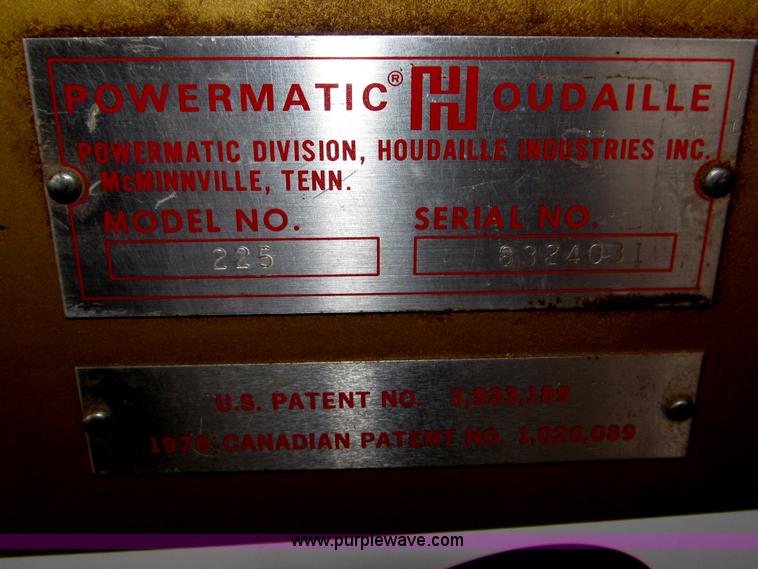 image for item B5193 Houdaille Powermatic 225 wood planer