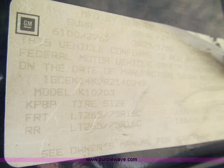 image for item C2488 1994 Chevrolet Silverado 1500 Z71 Off-Road pickup truck