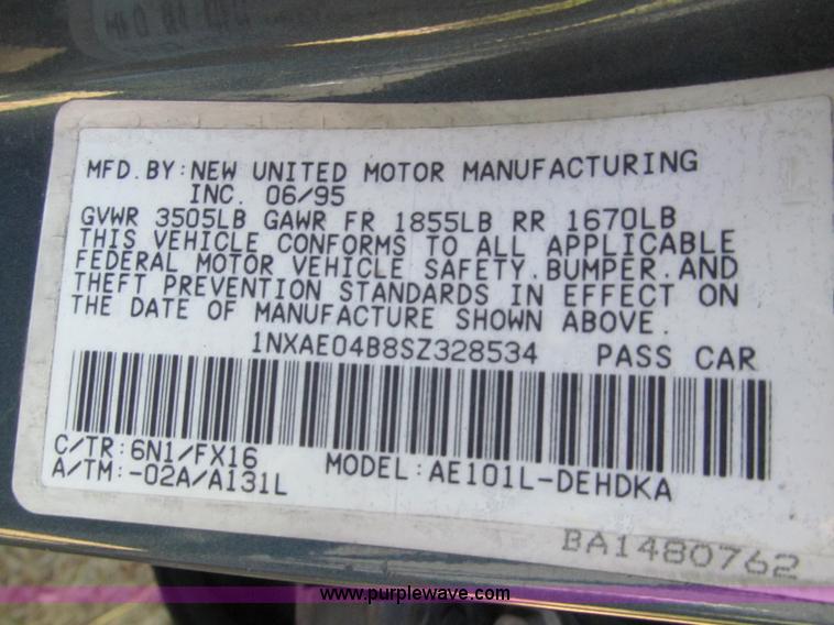 image for item C2492 1995 Toyota Corolla