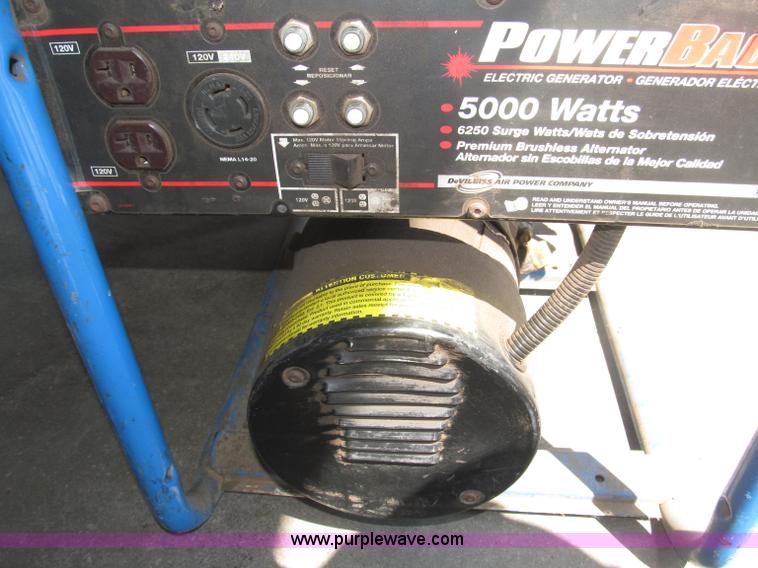 image for item K9525 DevilBiss Powerback 5,000 watt generator