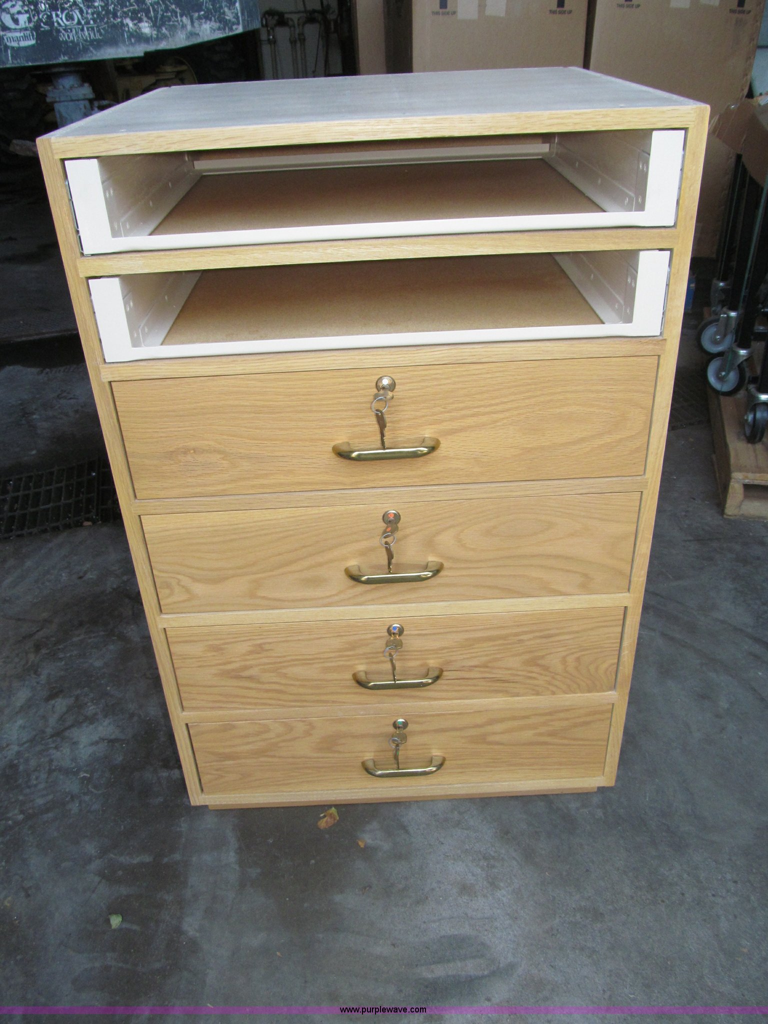 (22) 25.25"W x 23"D x 41"H wood in Lincoln, NE Item K9573 sold Purple Wave