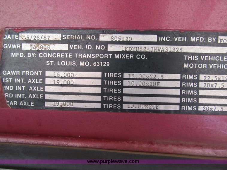 image for item B2801 1987 Ford L8000 tandem axle dump truck