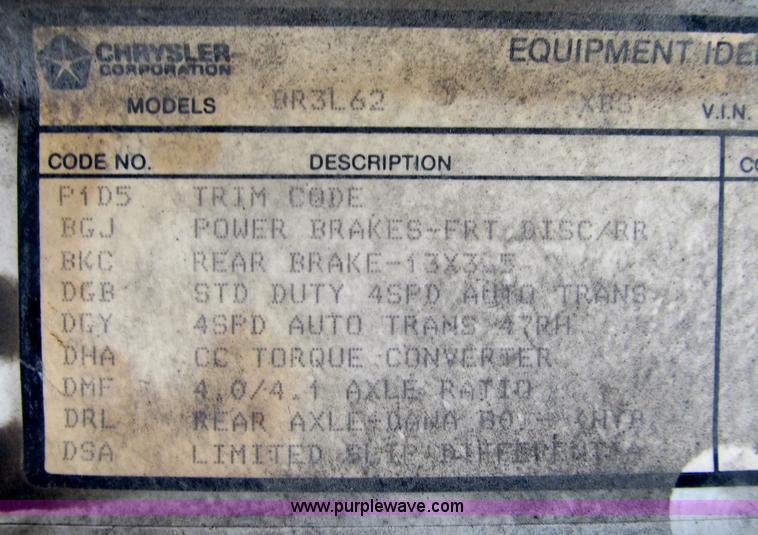 image for item B2805 1994 Dodge Ram 3500 Laramie SLT pickup truck