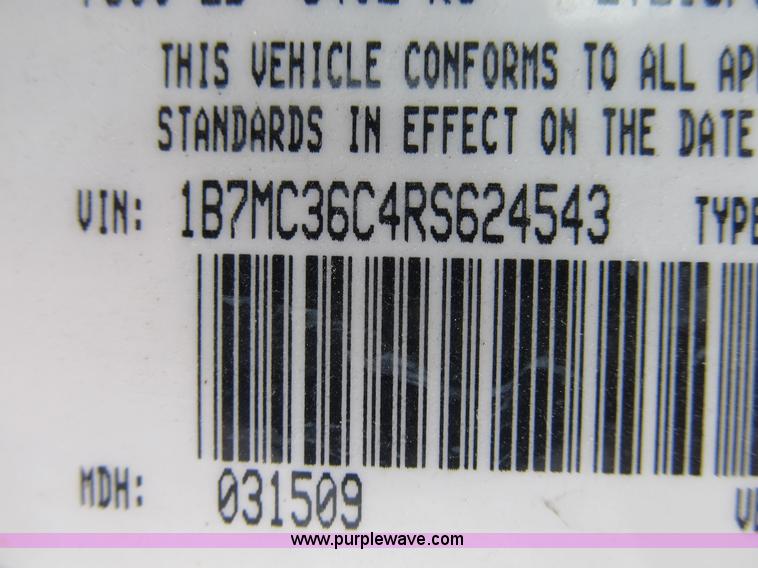 image for item B2805 1994 Dodge Ram 3500 Laramie SLT pickup truck