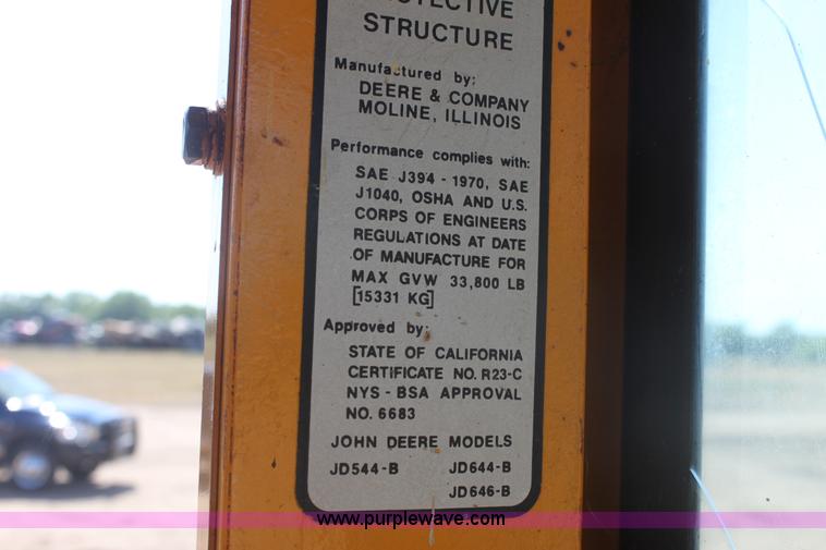 image for item B7392 1971 John Deere 644A wheel loader