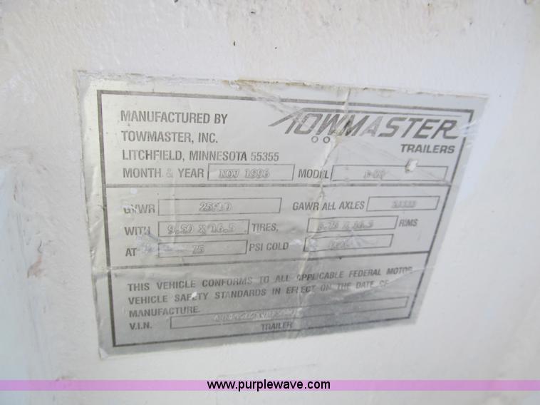 image for item C2478 1997 Towmaster T20 equipment trailer