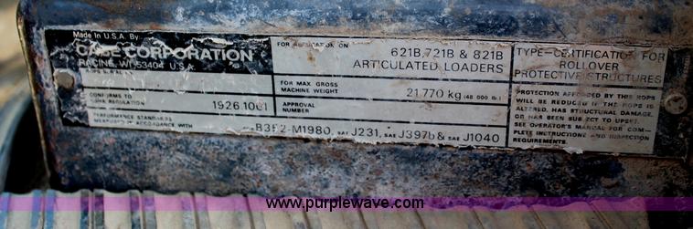 image for item C2726 1996 Case 821B articulated wheel loader