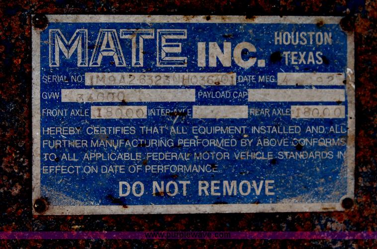 image for item C2728 1992 Mate 26' end dump trailer