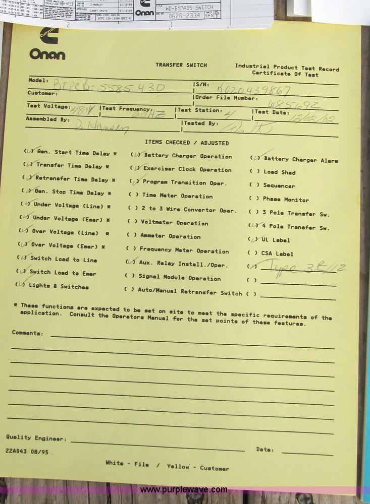 image for item C3529 Onan Genset