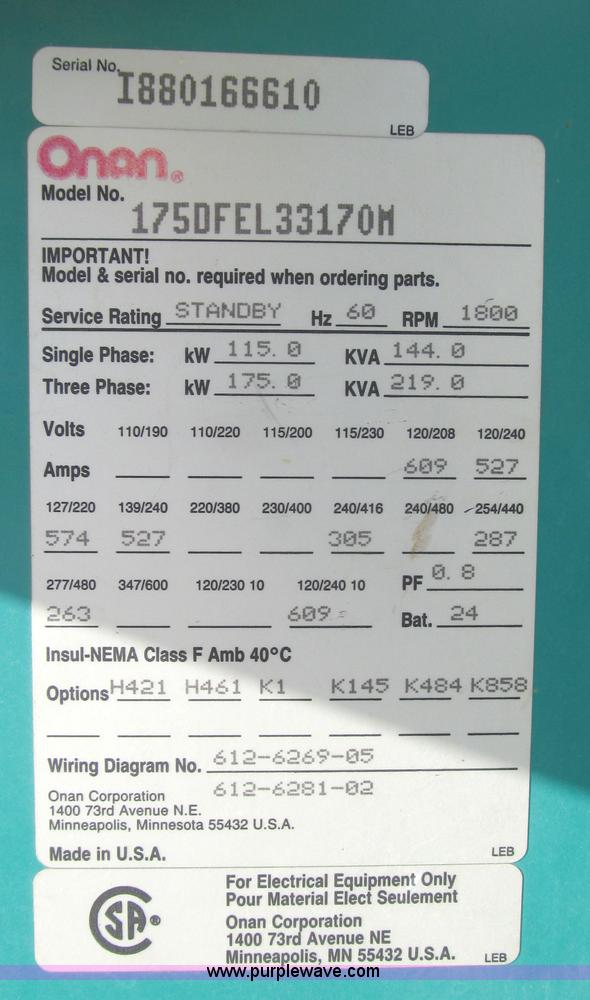 image for item C3529 Onan Genset