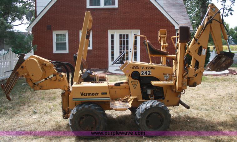 image for item C5754 Vermeer V3550A vibratory plow with backhoe
