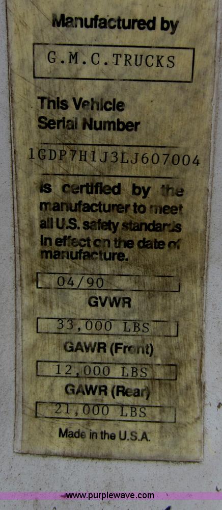 image for item D5594 1990 GMC TopKick dump truck