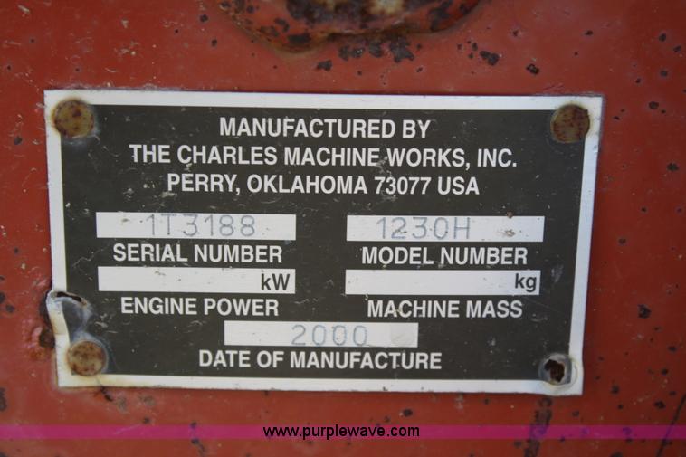 image for item K9821 2000 Ditch Witch 1230 walk-behind trencher