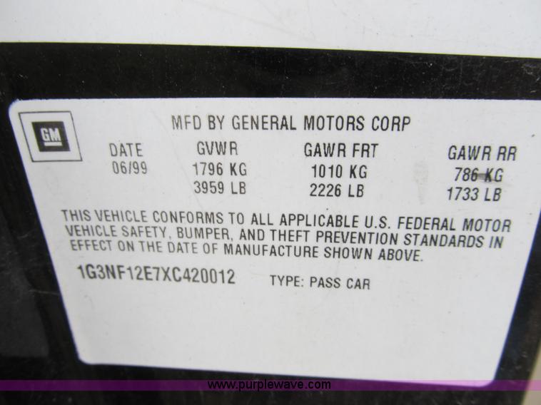 image for item B2811 1999 Oldsmobile Alero GLS