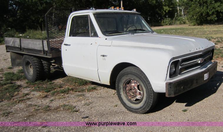 image for item F6505 1968 Chevrolet 30 flatbed pickup truck