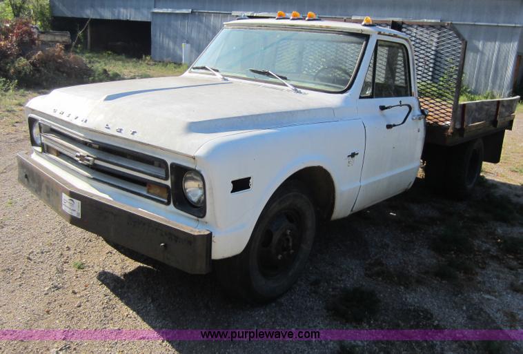 image for item F6505 1968 Chevrolet 30 flatbed pickup truck
