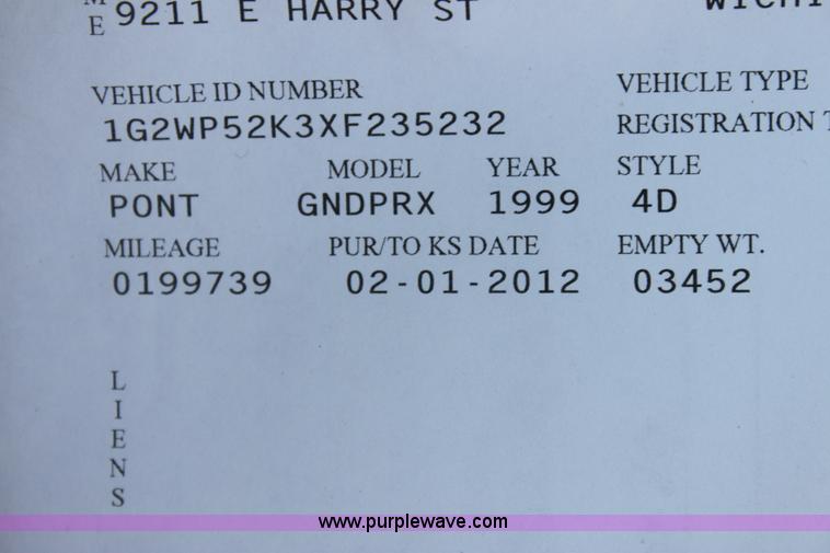 image for item G4598 1999 Pontiac Grand Prix GT