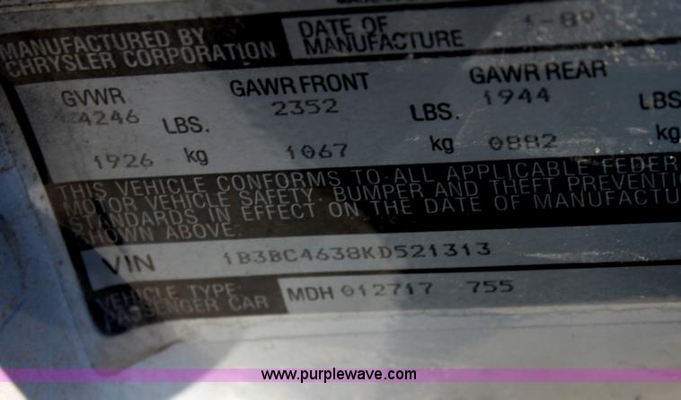 image for item G4601 1989 Dodge Dynasty