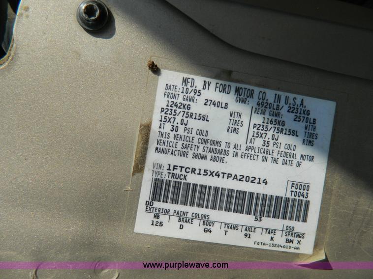 image for item B3856 1996 Ford Ranger STX SuperCab pickup truck