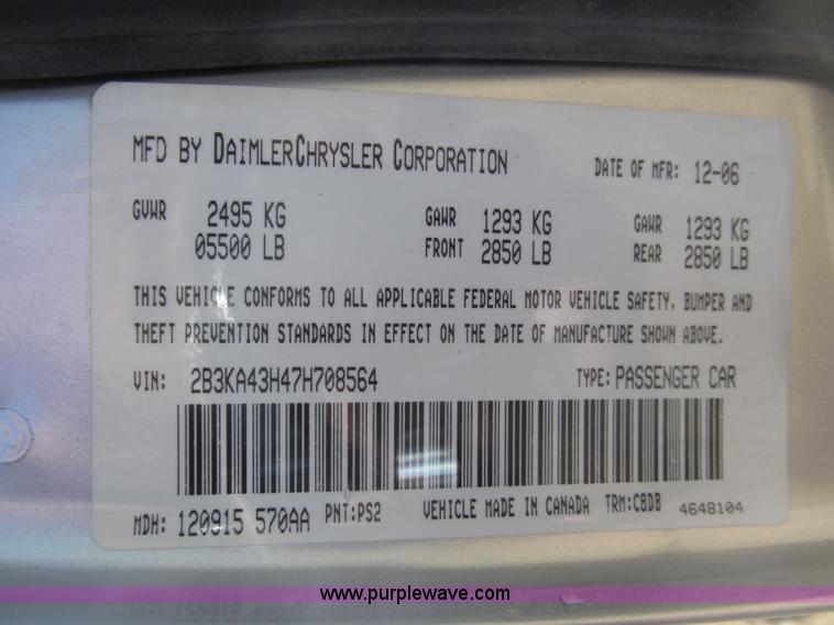 image for item B5164 2007 Dodge Charger