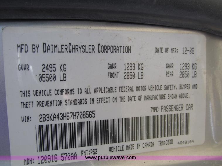 image for item B5165 2007 Dodge Charger