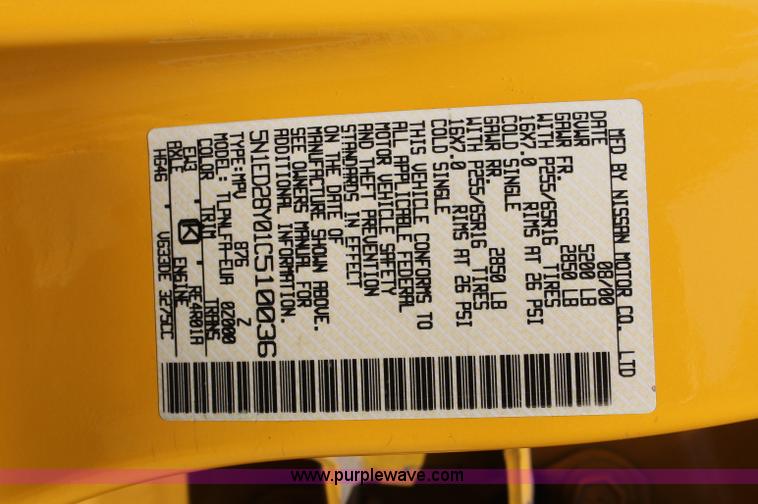 image for item C2710 2001 Nissan Xterra SUV