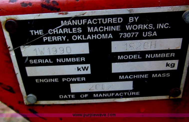 image for item E2067 2002 Ditch Witch 1820H trencher