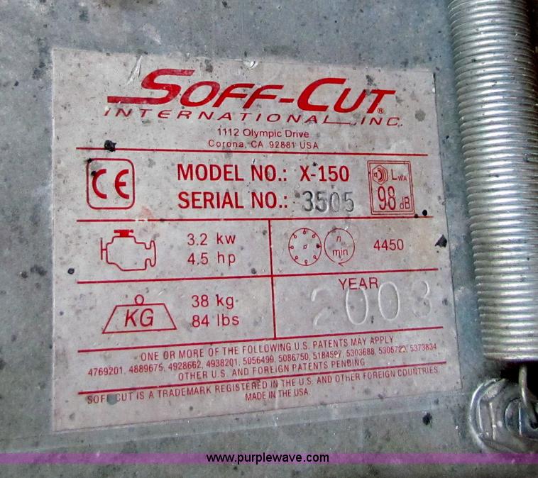 image for item N9098 2003 Soff-Cut X150 concrete saw