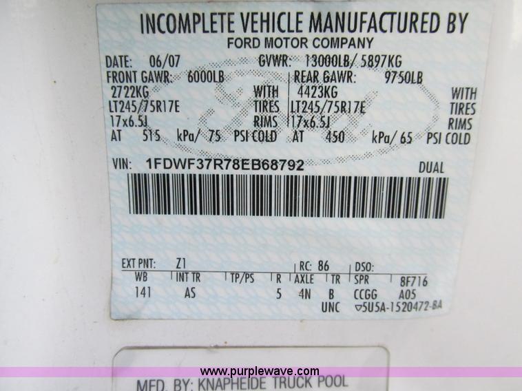 image for item A8456 2008 Ford F350 XL Super Duty service truck