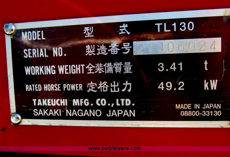 image for item B2865 2006 Takeuchi TL130C track skid steer