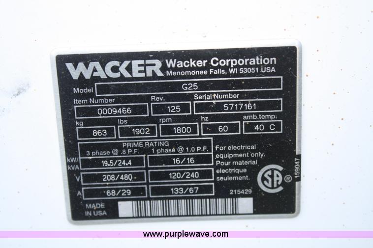 image for item B6894 2007 Wacker G25 portable generator