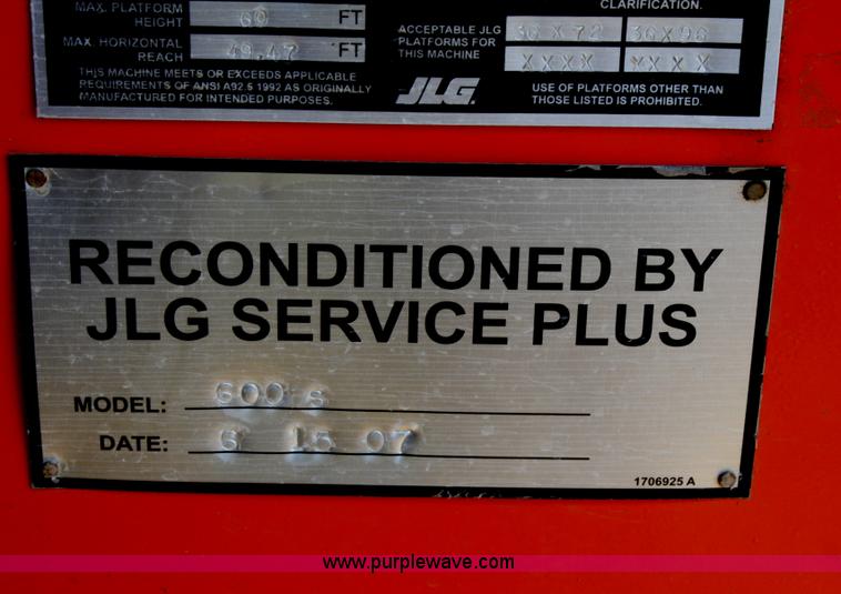 image for item B6962 2000 JLG 600S boom lift