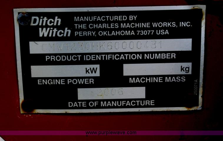 image for item B6977 2006 Ditch Witch 1230 walk behind trencher