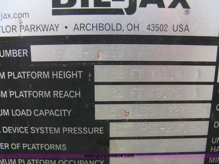 image for item B8058 2006 Bil-jax 3632T portable telescopic boom lift