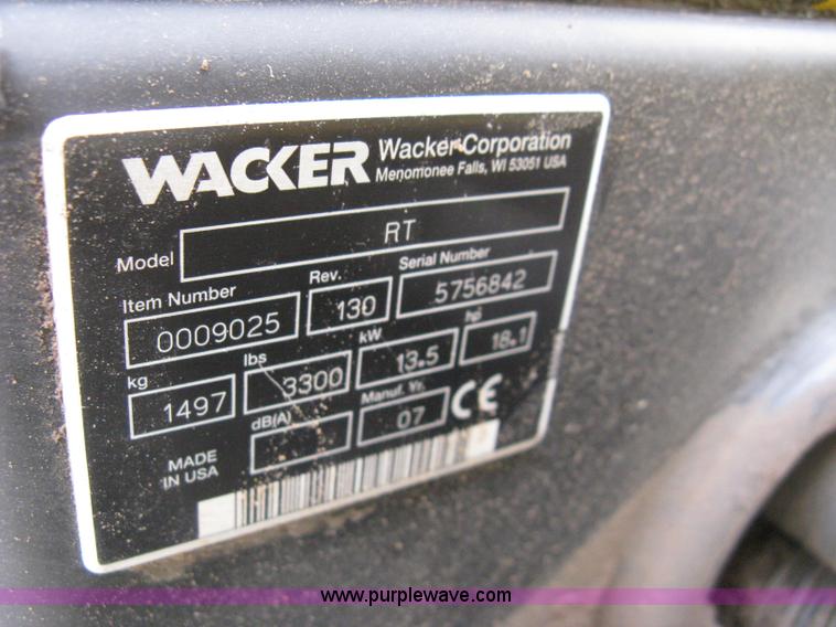 image for item B8060 2007 Wacker RT articulating trench compactor
