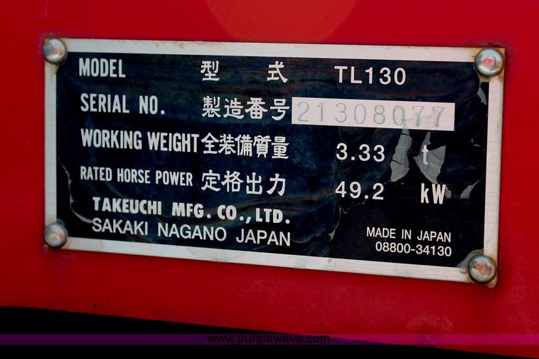 image for item C2799 2006 Takeuchi TL130 track skid steer