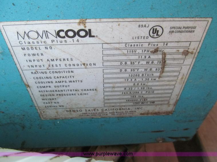 image for item E2083 2003 Spot Cool Classic Plus 14 mobile AC unit