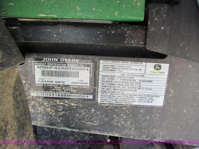 image for item E2091 2008 John Deere Gator HPX utility vehicle