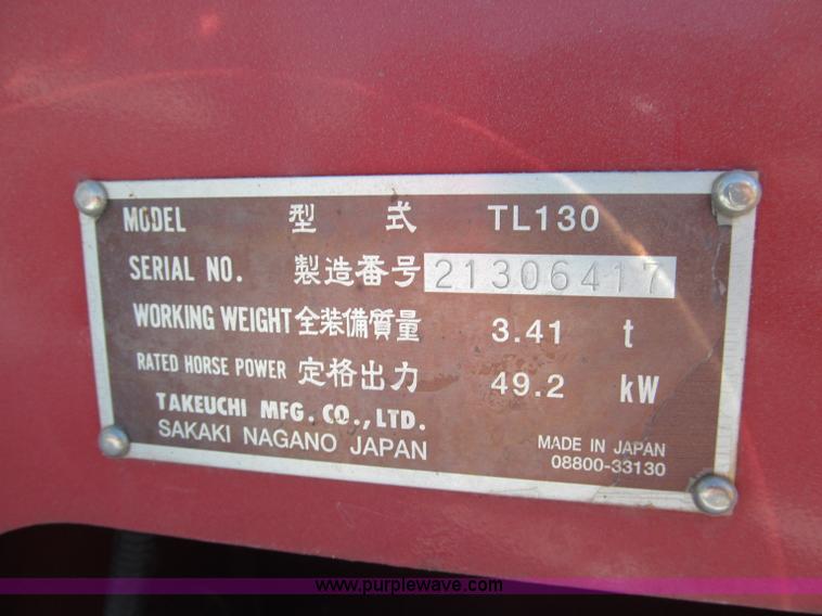 image for item E2130 2006 Takeuchi TL130C track skid steer