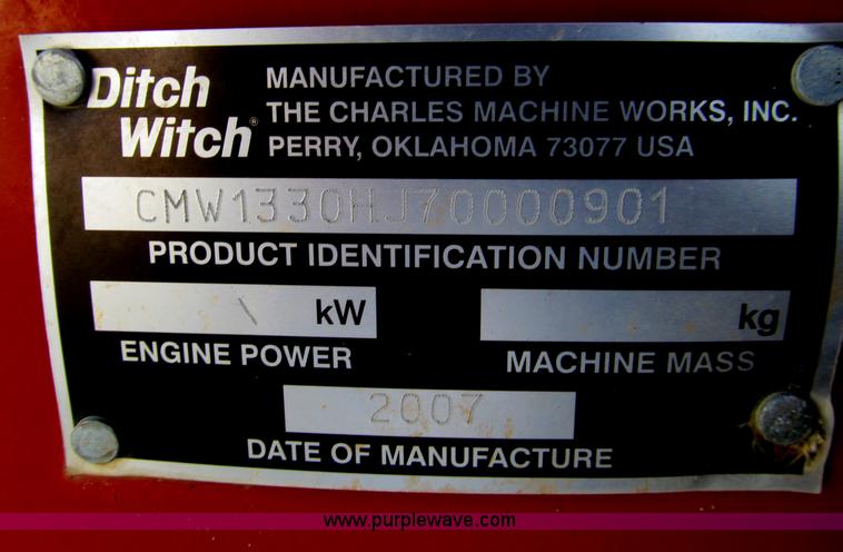 image for item F4570 2007 Ditch Witch 1330H walk behind trencher