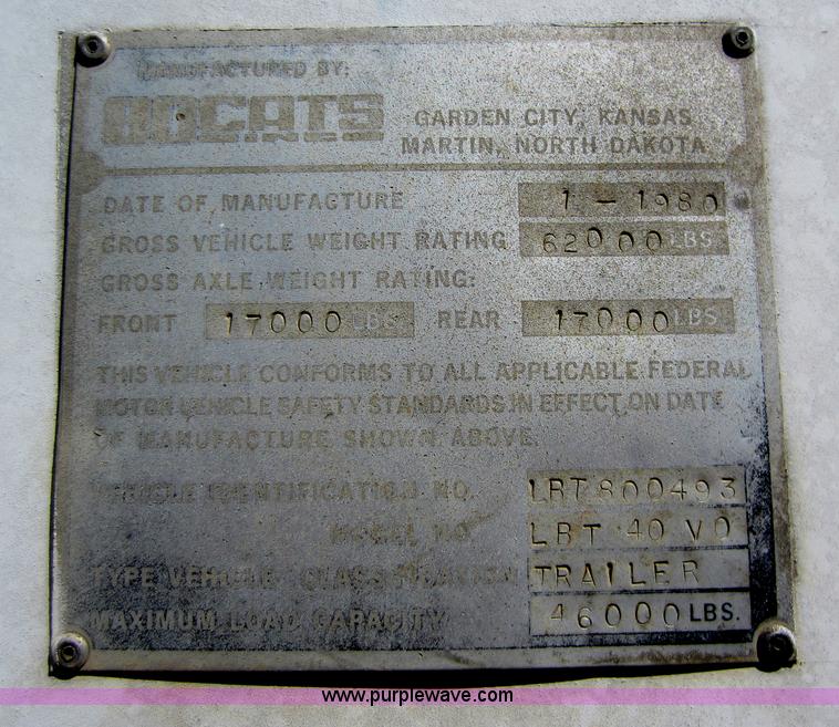 image for item D5610 1980 Bocats 40' chain floor open top trailer