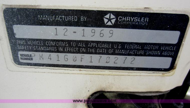 image for item D5623 1970 Plymouth Fury III