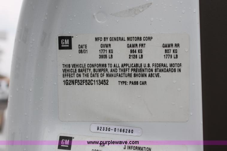 image for item E2077 2002 Pontiac Grand Am SE