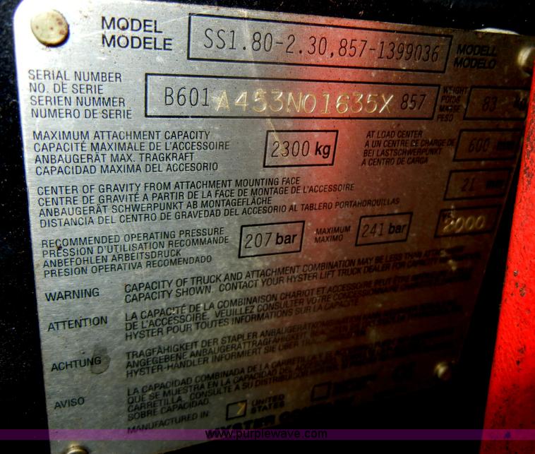 image for item U9249 Hyster W20XTA electric lift truck