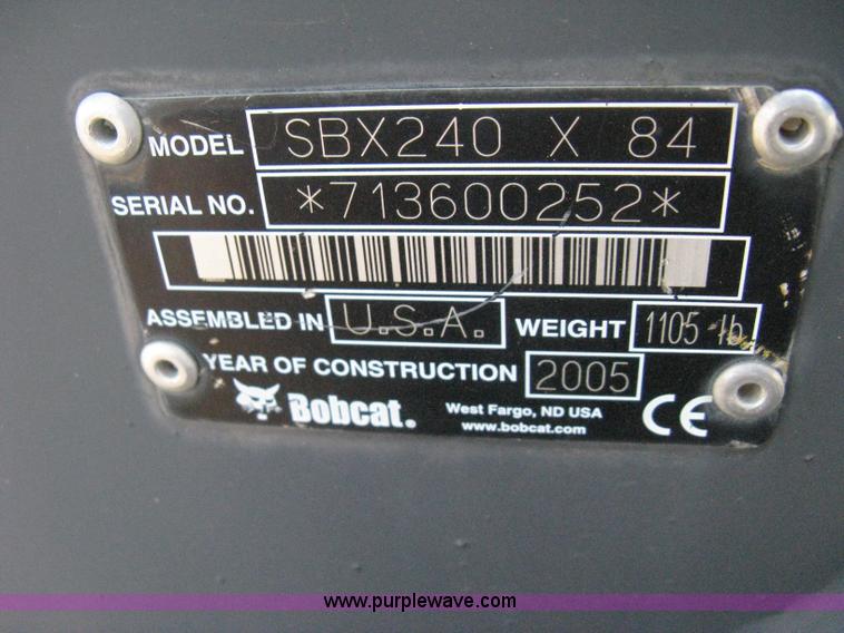 image for item B8073 2005 Bobcat SBX240 snow blower skid steer attachment